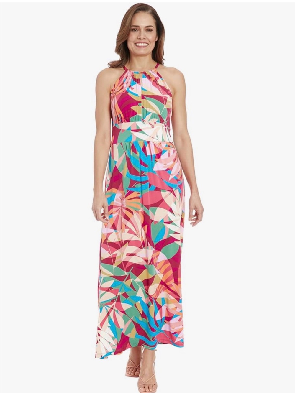 London Times (Nordstrom) Multi-Color Tropical Print Maxi Dress NWT